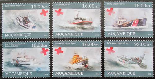 Poštovní známky Mosambik 2013 Záchranáøské lodì Mi# 6476-81 Kat 10€