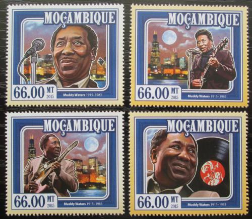 Poštovní známky Mosambik 2015 Muddy Waters, muzikant Mi# 7760-63 Kat 15€