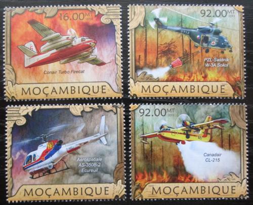 Poštovní známky Mosambik 2013 Letecká požární služba Mi# 6419-22 Kat 13€