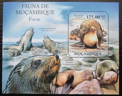 Poštovní známka Mosambik 2011 Tuleni Mi# Block 512 Kat 10€