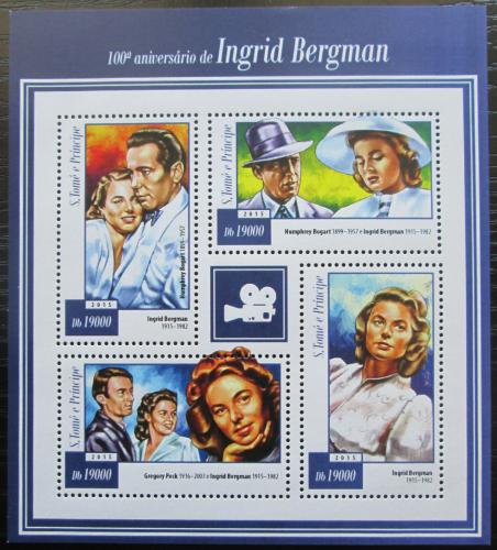 Poštovní známky Svatý Tomáš 2015 Ingrid Bergman Mi# 6025-28 Kat 7.50€