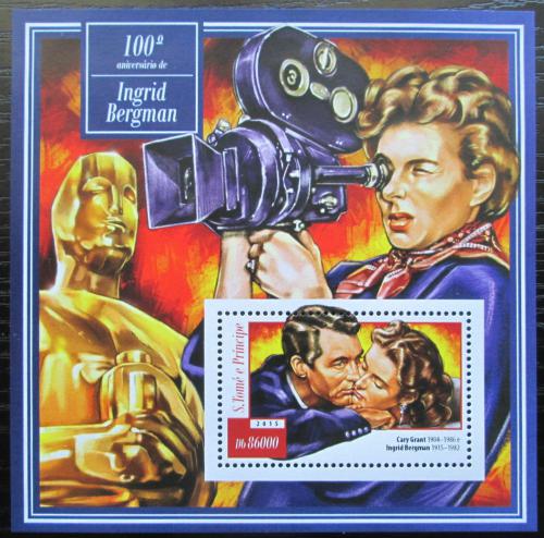 Poštovní známka Svatý Tomáš 2015 Ingrid Bergman Mi# Block 1060 Kat 8.50€