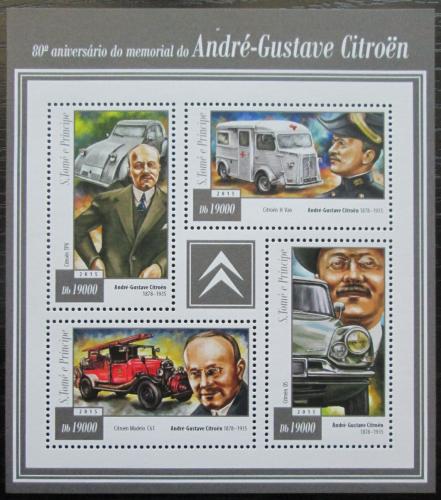Poštovní známky Svatý Tomáš 2015 André Citroën Mi# 6015-18 Kat 7.50€