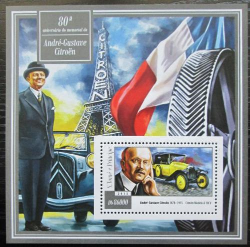 Poštovní známka Svatý Tomáš 2015 André Citroën Mi# Block 1058 Kat 8.50€