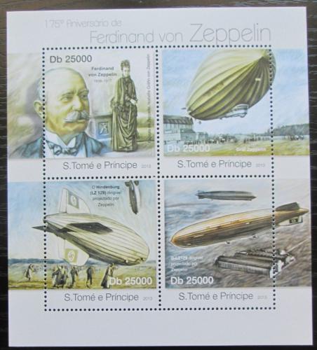 Poštovní známky Svatý Tomáš 2013 Ferdinand Graf von Zeppelin Mi# 4976-79 Kat 10€