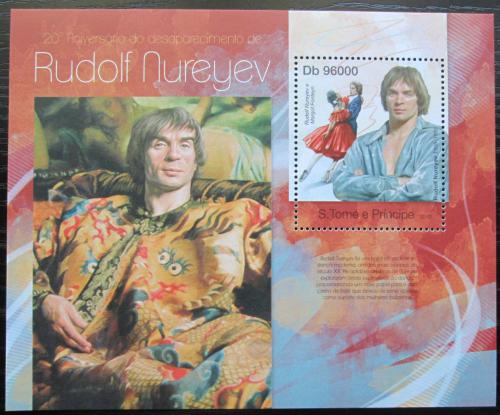Poštovní známka Svatý Tomáš 2013 Rudolf Nurejev, balet Mi# Block 867 Kat 10€