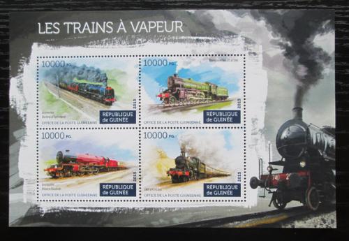 Poštovní známky Guinea 2015 Parní lokomotivy Mi# 11228-31 Kat 16€
