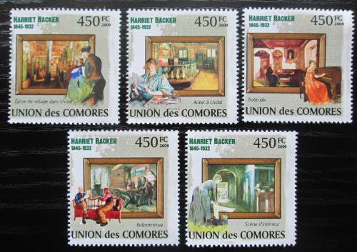 Poštovní známky Komory 2009 Umìní, Harriet Backer Mi# 2525-29 Kat 10€ 