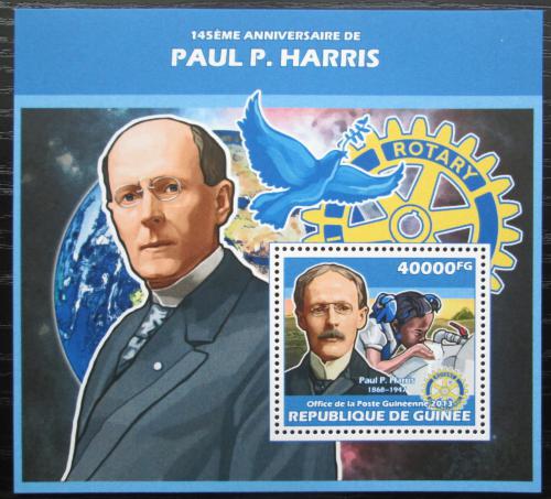 Poštovní známka Guinea 2013 Paul Harris, Rotary Intl. Mi# Block 2312 Kat 16€