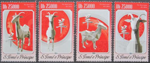 Poštovní známky Svatý Tomáš 2014 Èínský nový rok, rok kozy Mi# 5965-68 Kat 10€