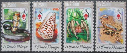 Poštovní známky Svatý Tomáš 2014 Jedovatá zvíøata Mi# 5890-93 Kat 10€