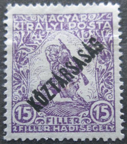 Poštovní známka Maïarsko 1918 Bojující voják pøetisk Mi# 220