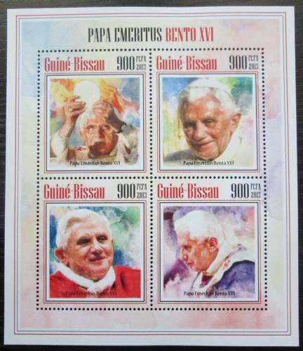 Poštovní známky Guinea-Bissau 2013 Papež Benedikt XVI. Mi# 6986-89 Kat 14€