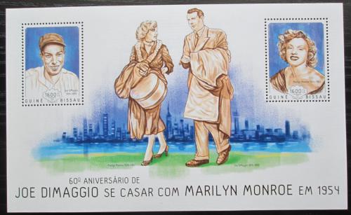 Poštovní známky Guinea-Bissau 2014 Marilyn Monroe a Joe DiMaggio Mi# Block 1245 Kat 12€