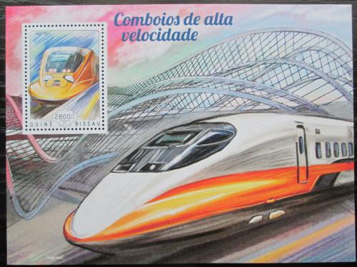 Poštovní známka Guinea-Bissau 2014 Moderní lokomotivy Mi# Block 1299 Kat 11€