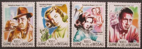 Poštovní známky Guinea-Bissau 2015 Lauren Bacall a H. Bogart Mi# 7654-57 Kat 14€