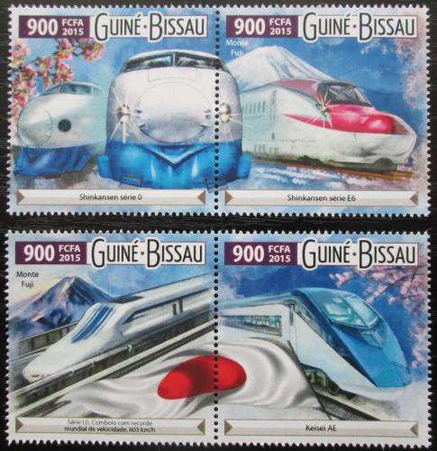 Poštovní známky Guinea-Bissau 2015 Moderní lokomotivy Mi# 8133-36 Kat 14€