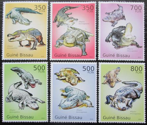 Poštovní známky Guinea-Bissau 2010 Aligátor severoamerický Mi# 5001-06 Kat 13€