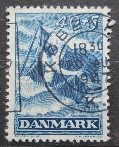 Poštovní známka Dánsko 1947 Státní vlajka Mi# 297