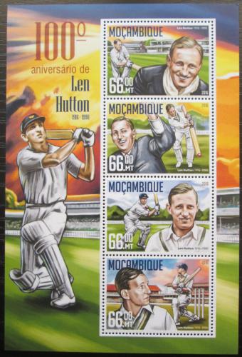 Poštovní známky Mosambik 2016 Len Hutton, kriket Mi# 8519-22 Kat 15€