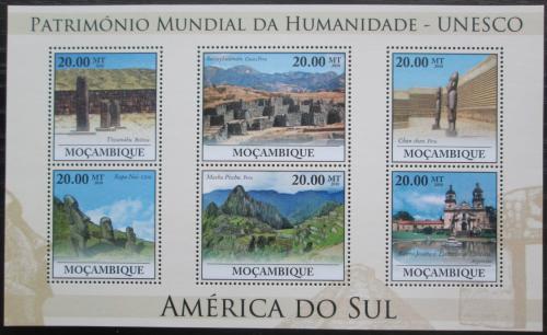 Poštovní známky Mosambik 2010 Památky UNESCO - Jižní Amerika Mi# 3872-77