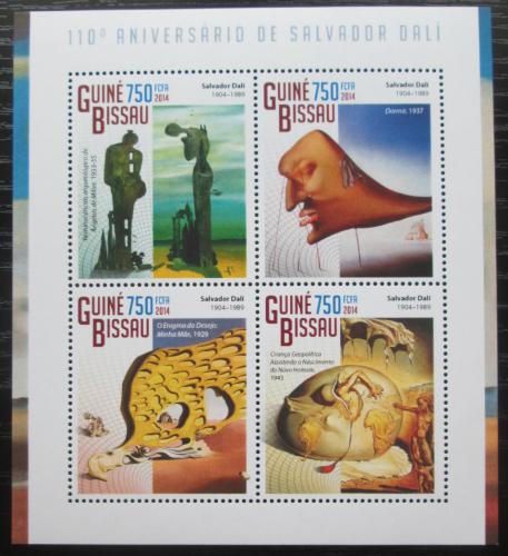 Poštovní známky Guinea-Bissau 2014 Umìní, Salvador Dalí Mi# 7466-69 Kat 12€