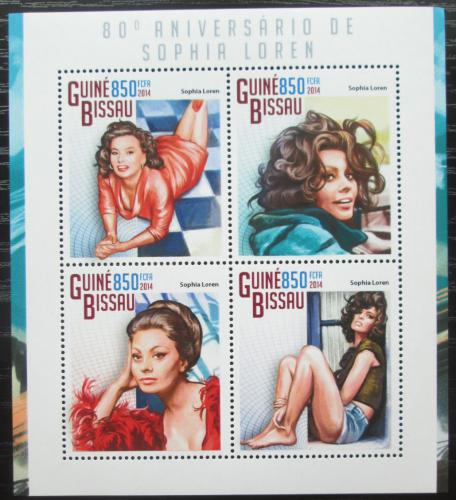 Poštovní známky Guinea-Bissau 2014 Sophia Loren, hereèka Mi# 7513-16 Kat 14€
