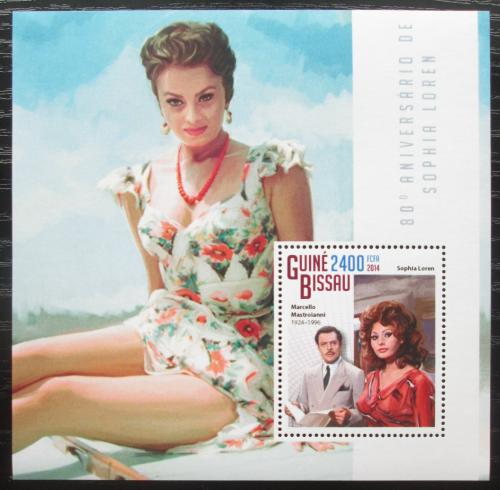 Poštovní známka Guinea-Bissau 2014 Sophia Loren, hereèka Mi# Block 1308 Kat 9€