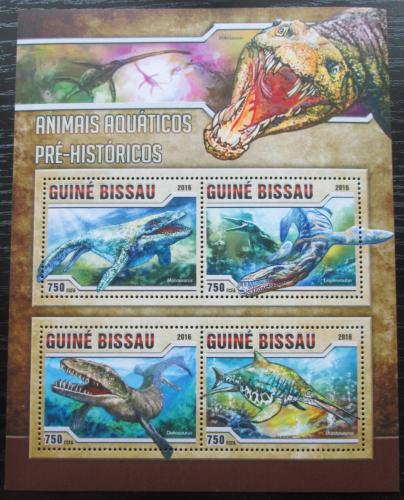 Poštovní známky Guinea-Bissau 2016 Moøští dinosauøi Mi# 8716-19 Kat 11€