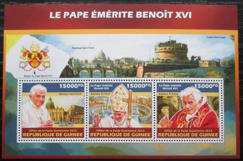Poštovní známky Guinea 2013 Papež Benedikt XVI. Mi# 10185-87 Kat 18€