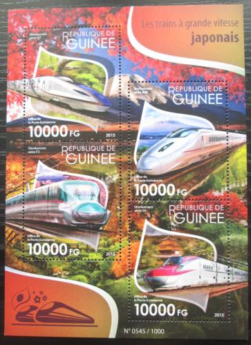 Poštovní známky Guinea 2015 Moderní japonské lokomotivy Mi# 11478-81 Kat 16€