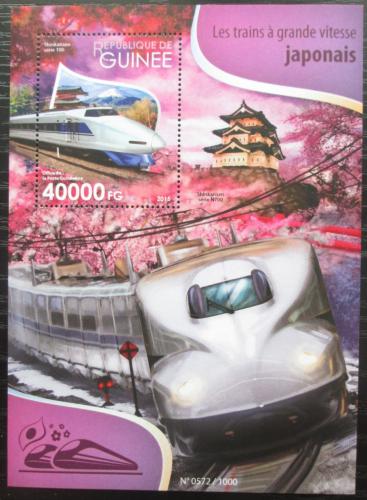 Poštovní známka Guinea 2015 Moderní japonské lokomotivy Mi# Block 2592 Kat 16€