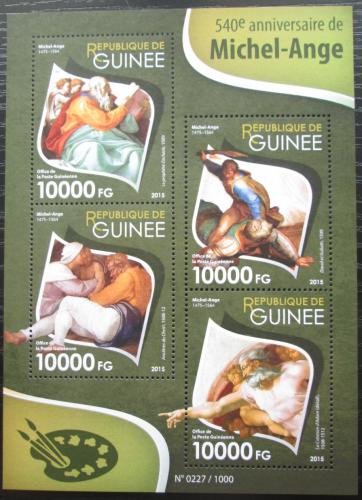 Poštovní známky Guinea 2015 Umìní, Michelangelo Mi# 11488-91 Kat 16€
