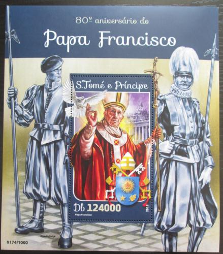 Poštovní známka Svatý Tomáš 2016 Papež František Mi# Block 1160 Kat 12€