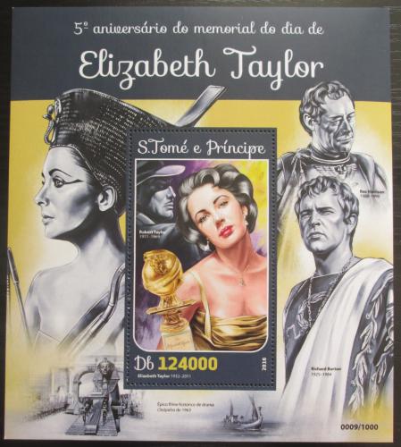 Poštovní známka Svatý Tomáš 2016 Elizabeth Taylor, hereèka Mi# Block 1170 Kat 12€