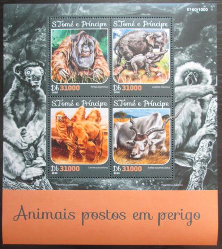 Poštovní známky Svatý Tomáš 2016 Ohrožení savci Mi# 6651-54 Kat 12€