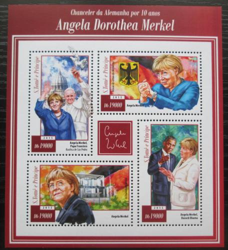 Poštovní známky Svatý Tomáš 2015 Angela Merkelová Mi# 6070-73 Kat 7.50€
