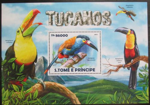 Poštovní známka Svatý Tomáš 2015 Tukani Mi# Block 1082 Kat 8.50€