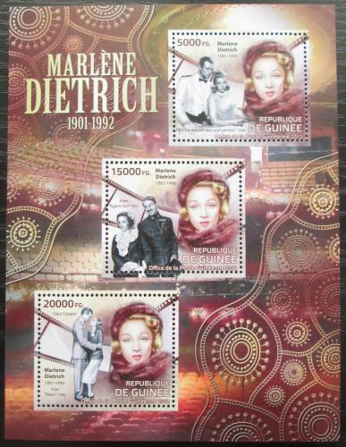 Poštovní známky Guinea 2012 Marlene Dietrich, hereèka Mi# 9252-54 Kat 16€