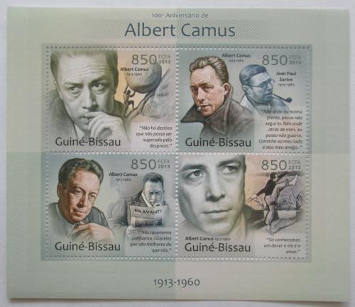 Poštovní známky Guinea-Bissau 2013 Albert Camus, spisovatel Mi# 6467-70 Kat 14€