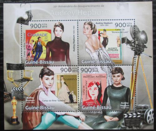 Poštovní známky Guinea-Bissau 2013 Audrey Hepburn, hereèka Mi# 6487-90 Kat 14€