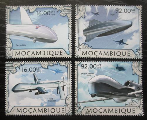 Poštovní známky Mosambik 2013 Bezpilotní letadla Mi# 6339-42 Kat 13€