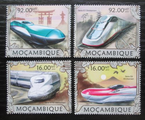 Poštovní známky Mosambik 2013 Moderní lokomotivy Mi# 6328-31 Kat 13€