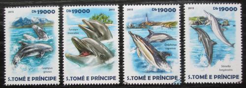 Poštovní známky Svatý Tomáš 2015 Delfíni Mi# 6176-79