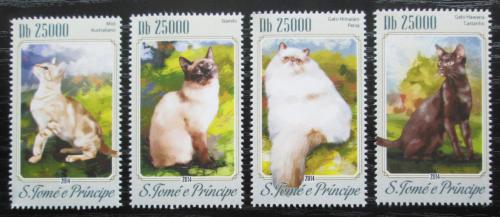 Poštovní známky Svatý Tomáš 2014 Koèky Mi# 5830-33 Kat 10€