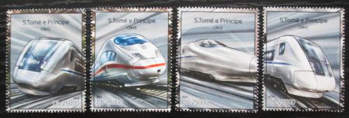 Poštovní známky Svatý Tomáš 2014 Èínské moderní lokomotivy Mi# 5634-37 Kat 10€