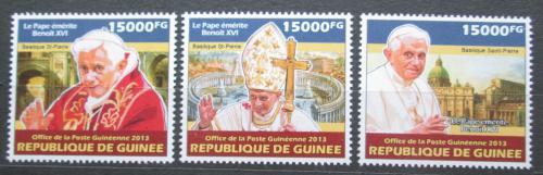 Poštovní známky Guinea 2013 Papež Benedikt XVI. Mi# 10185-87 Kat 18€