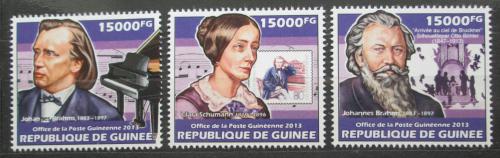 Poštovní známky Guinea 2013 Johannes Brahms, skladatel Mi# 10125-27 Kat 18€
