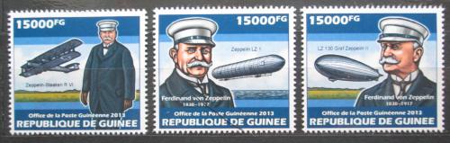 Poštovní známky Guinea 2013 Vzducholodì, Zeppelin Mi# 10129-31 Kat 18€