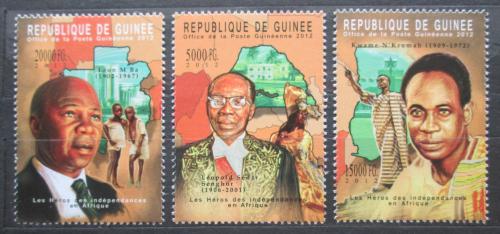 Poštovní známky Guinea 2012 Bojovníci za svobodnou Afriku Mi# 9320-22 Kat 16€